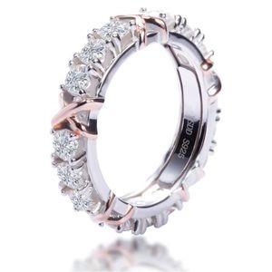 Tiffany inspired S925 Sterling Silver Moissanite Ring